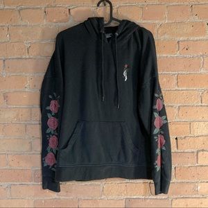 Empyre rose and skeleton hand hoodie